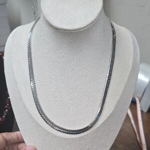 Silver Tone Herrinbone Chain